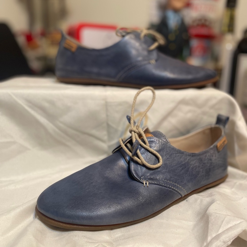 PIKOLINOS Calabria Blue Leather Lace-Up Shoes size 37